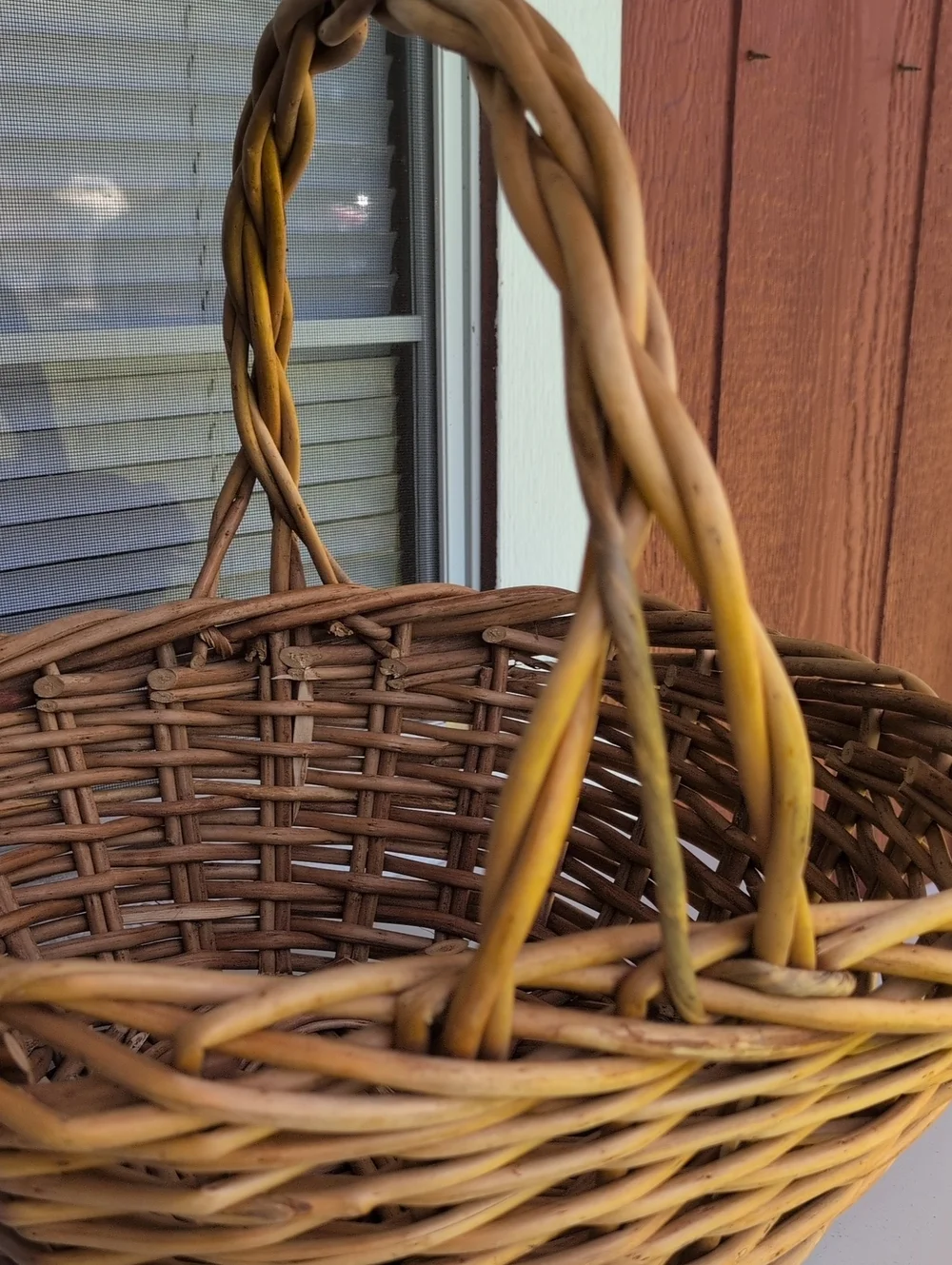 Vintage Huge French Style Boho Chic Coastal Gathering Basket(226)